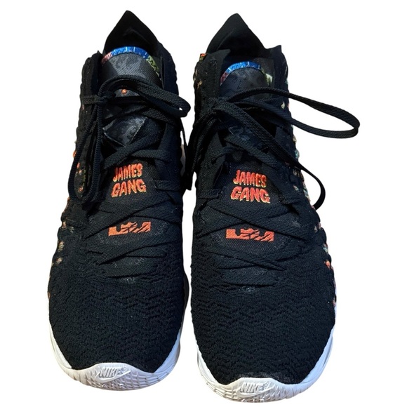 NIKE Lebron XVII 17 Black Multi-color James Gang Size 12 - Picture 2 of 6